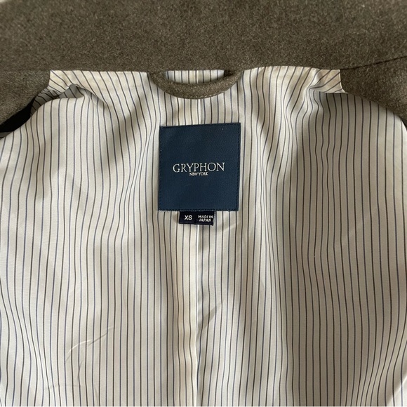 Gryphon New York Olive Shrunken Wool Pea Coat Double Breasted Size XS - Picture 10 of 12